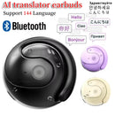 Wireless Bluetooth AI Real-time Language Translation Earphones 144 Languages Ear Hanging Headphone Translator for Travel Busine